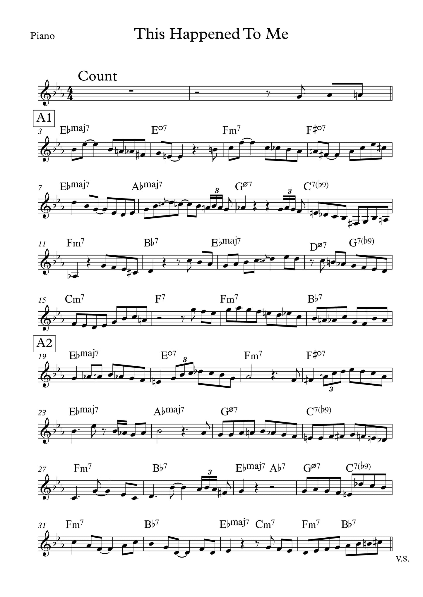 This Happened To Me (and it could happen to you) - Solo Transcription