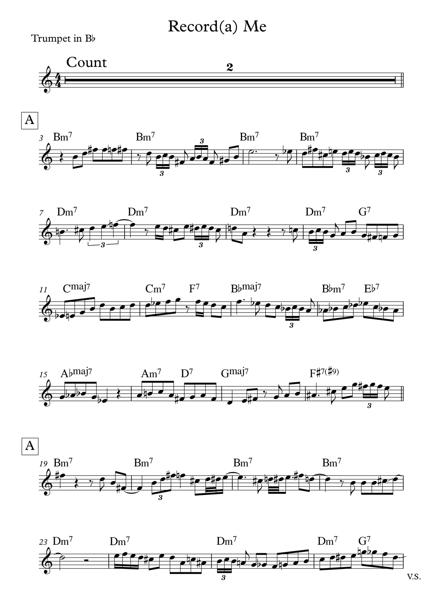 Record(a) Me - Solo Transcription