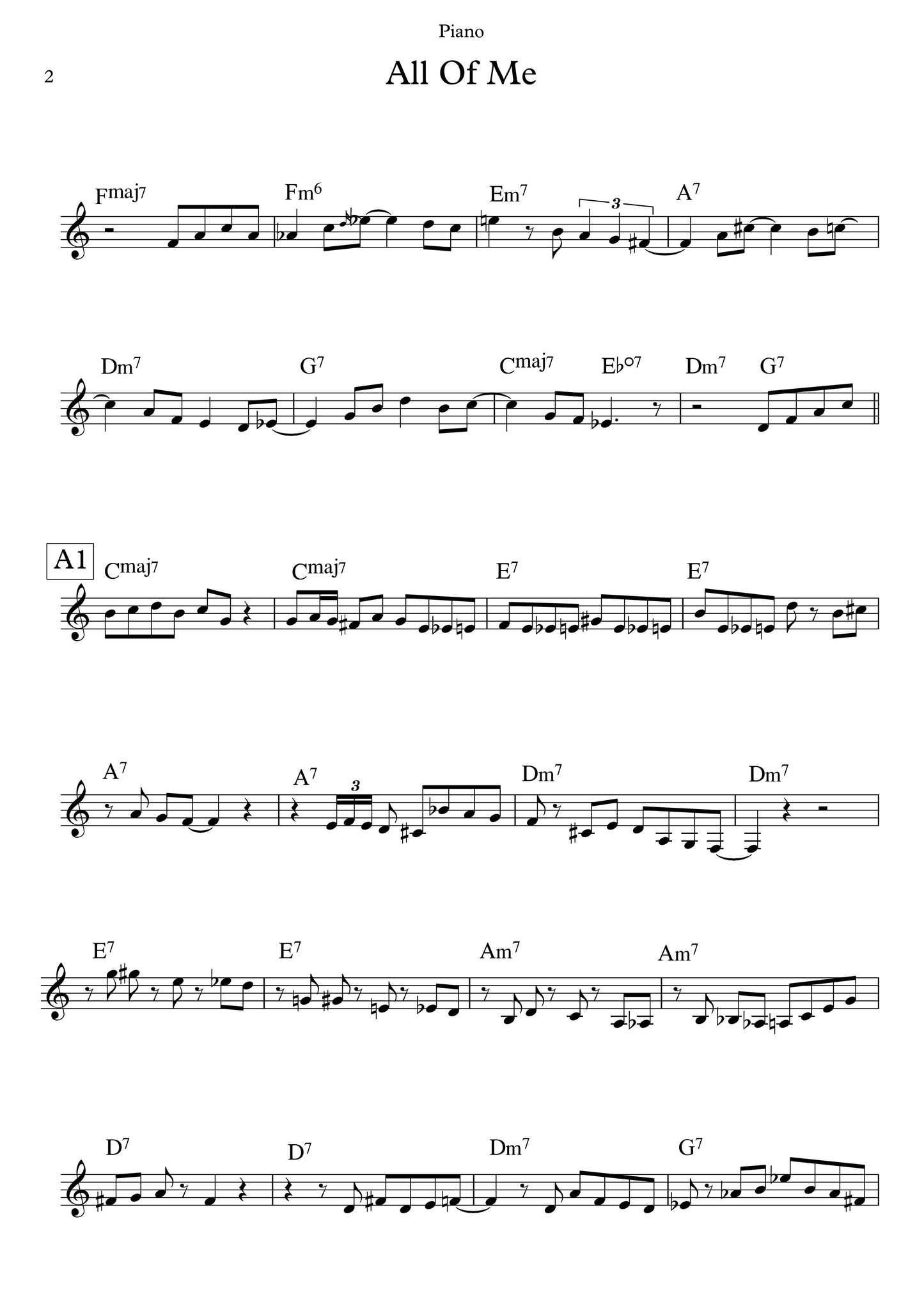 All Of Me - Solo Transcription