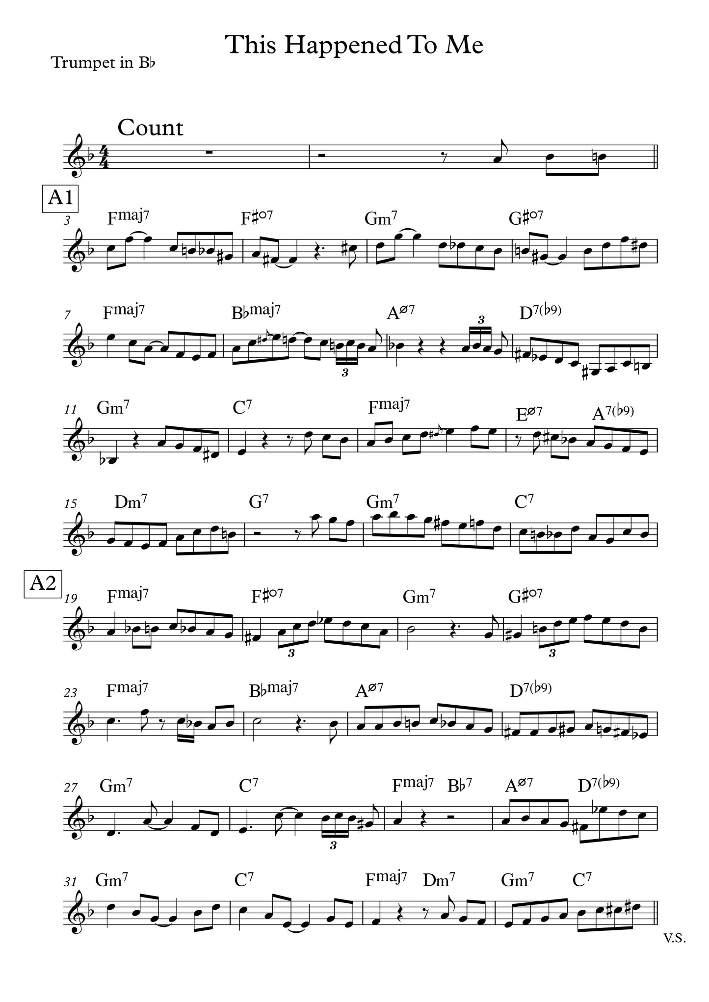 This Happened To Me (and it could happen to you) - Solo Transcription