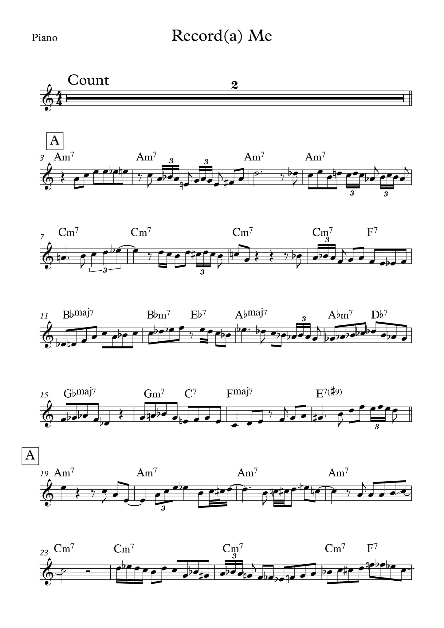 Record(a) Me - Solo Transcription