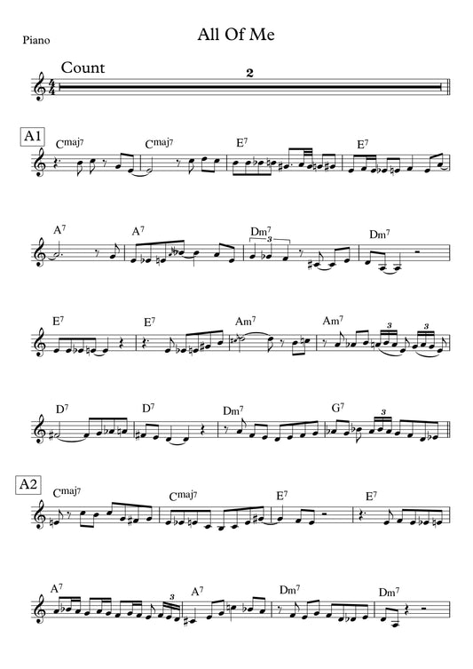 All Of Me - Solo Transcription